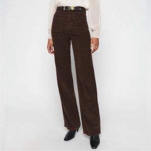 Reformation Brown Corduroy Flare Pants